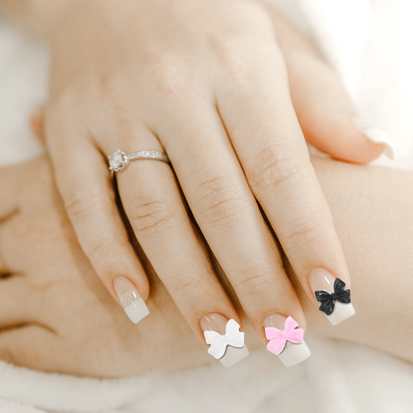 

30Pcs Bow Shape Nail Art Charms Unique Chic Decorations for Women Home Salon Use Exquisite Elegance Eyecatching Designs