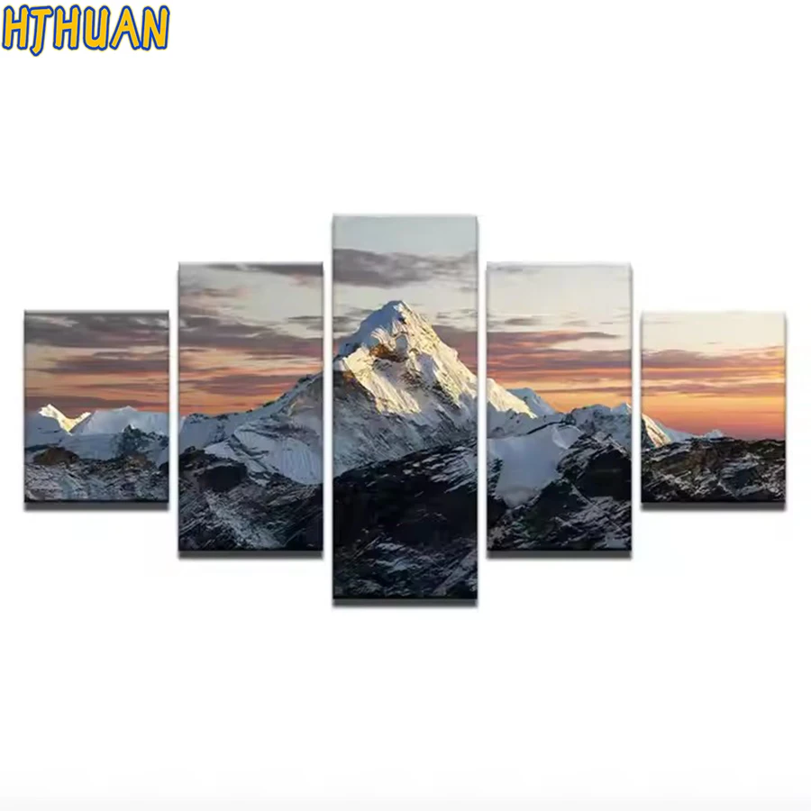 

5 шт. алмазная вышивка Алмазная вышивка крестиком Хилли пейзаж Современный декор мозаика алмазная живопись полная квадратная/круглая дрель, новый подарок