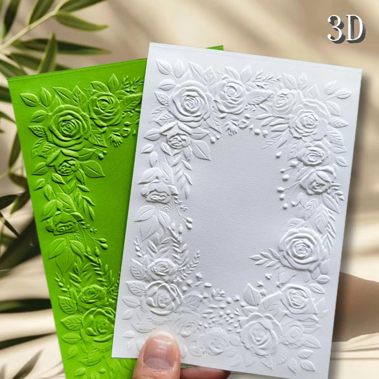 3D-geprägter Ordner mit verträumtem Randdesign von Cuiyi Rose – geeignet für Scrapbooking, Kartenherstellung und Papierkunst – Fantasie