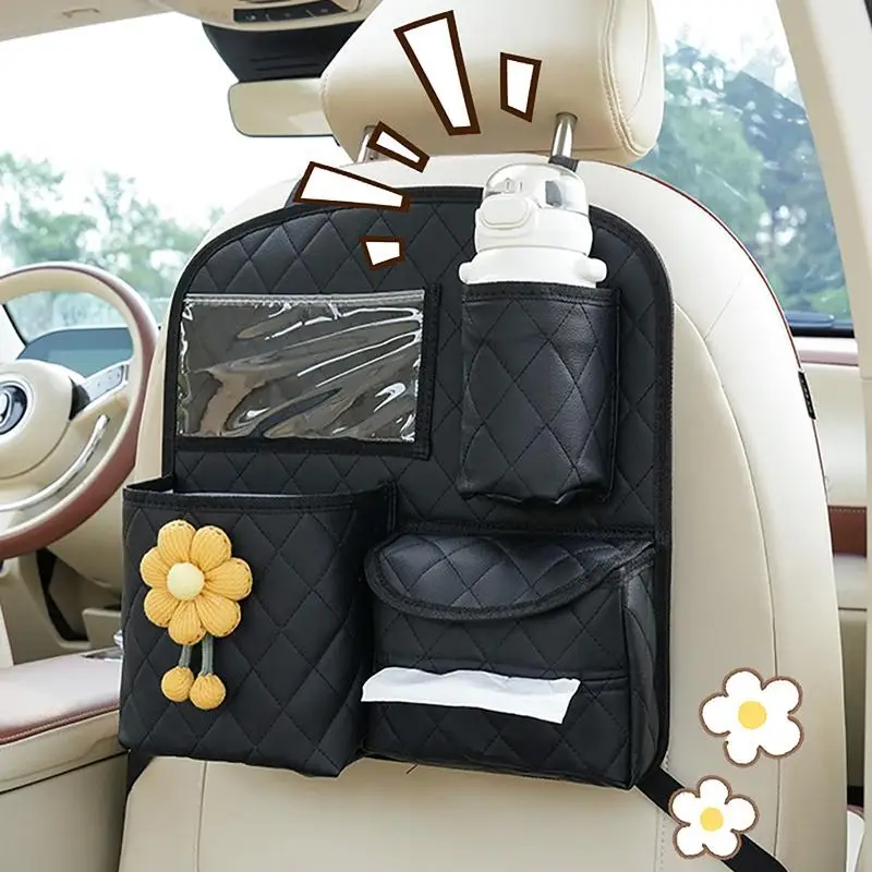 

Car Seat Organizer Multi-Function Auto Backseat Suspension Bag Vehicle Storage Tool With Transparent Touch Pocket For Toys