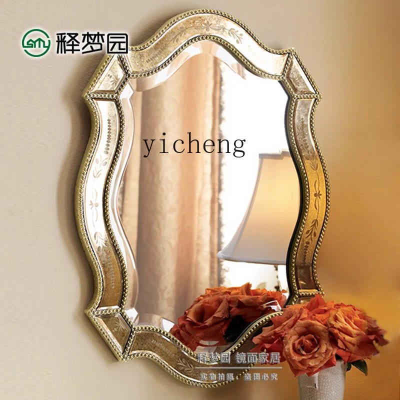 

ZZ mirror carved decorative mirror porch bathroom mirror neoclassical postmodern
