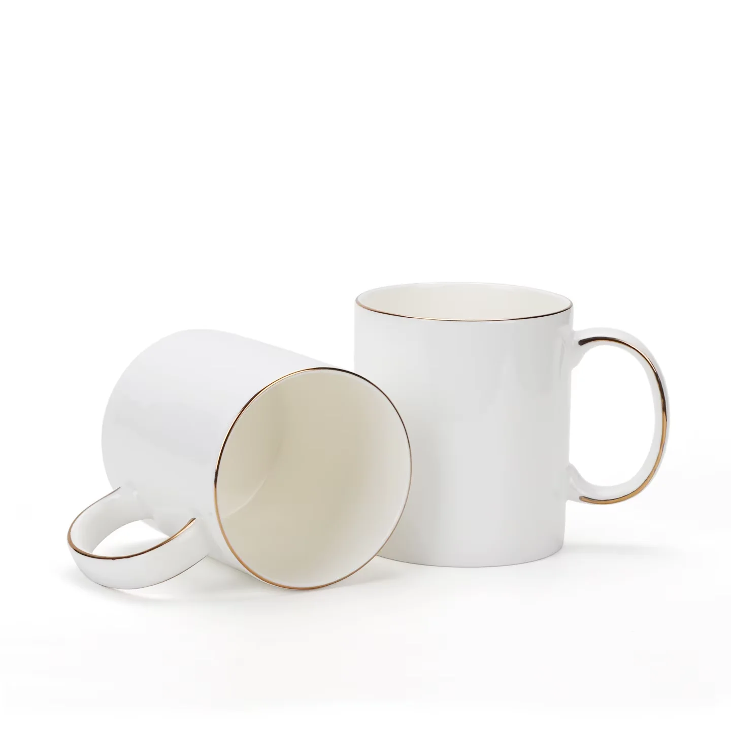 2Pcs Creative Sublimation Blank 11oz Mugs With Handle, Portable Drink Cups for Printing Any Logo and Image