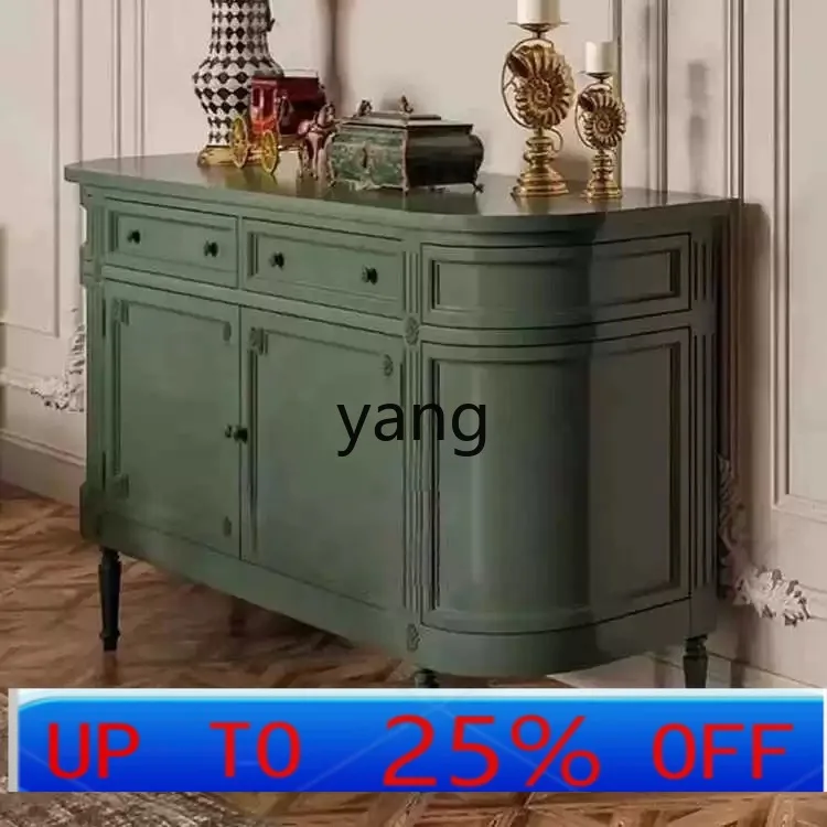 

LHH light luxury entrance cabinet neoclassical foyer decoration simple semicircular arc