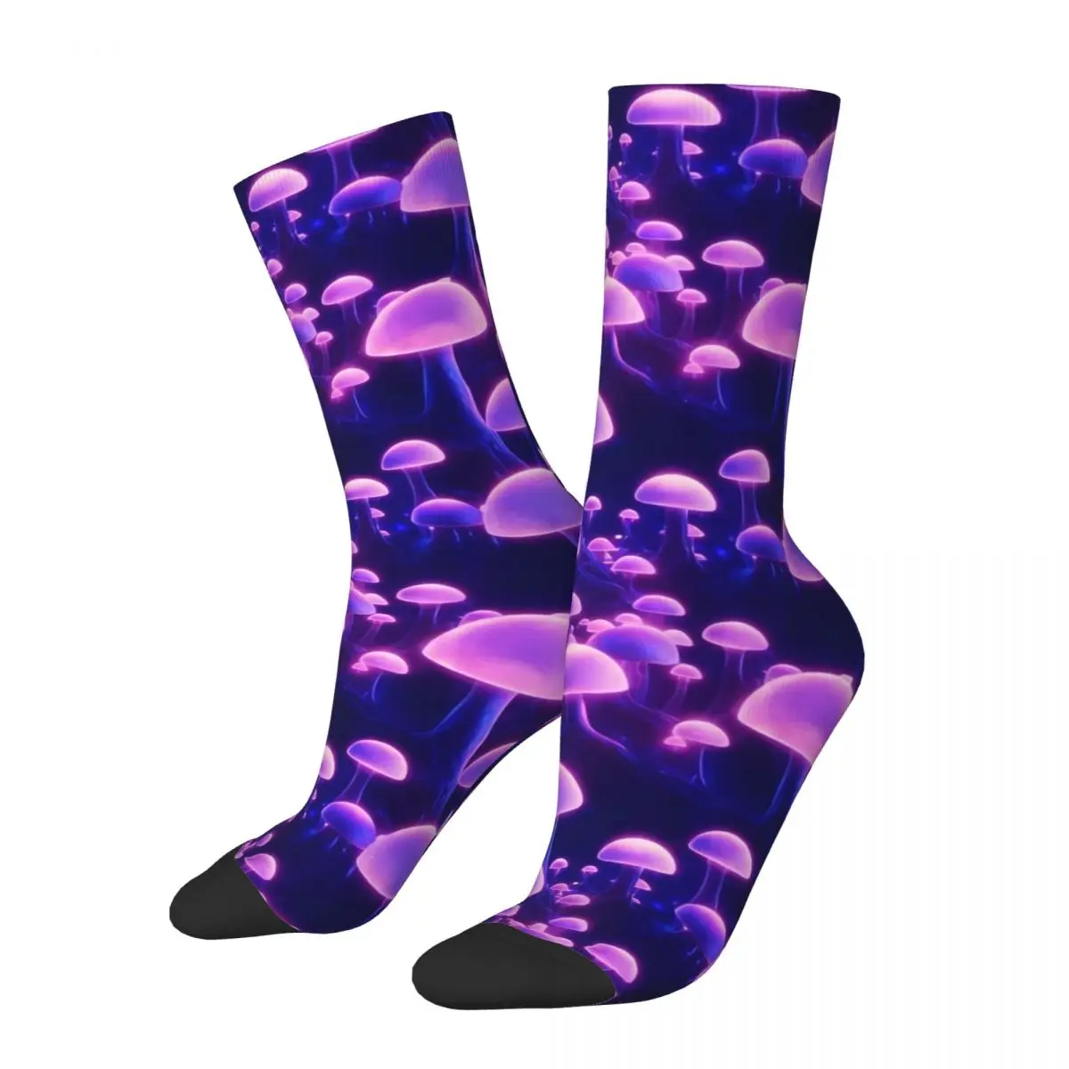 Purple Magic Mushroom Stockings Couple Psychedelic Art Socks Medium Soft Fashion Socks Autumn Climbing Non Slip Graphic Socks