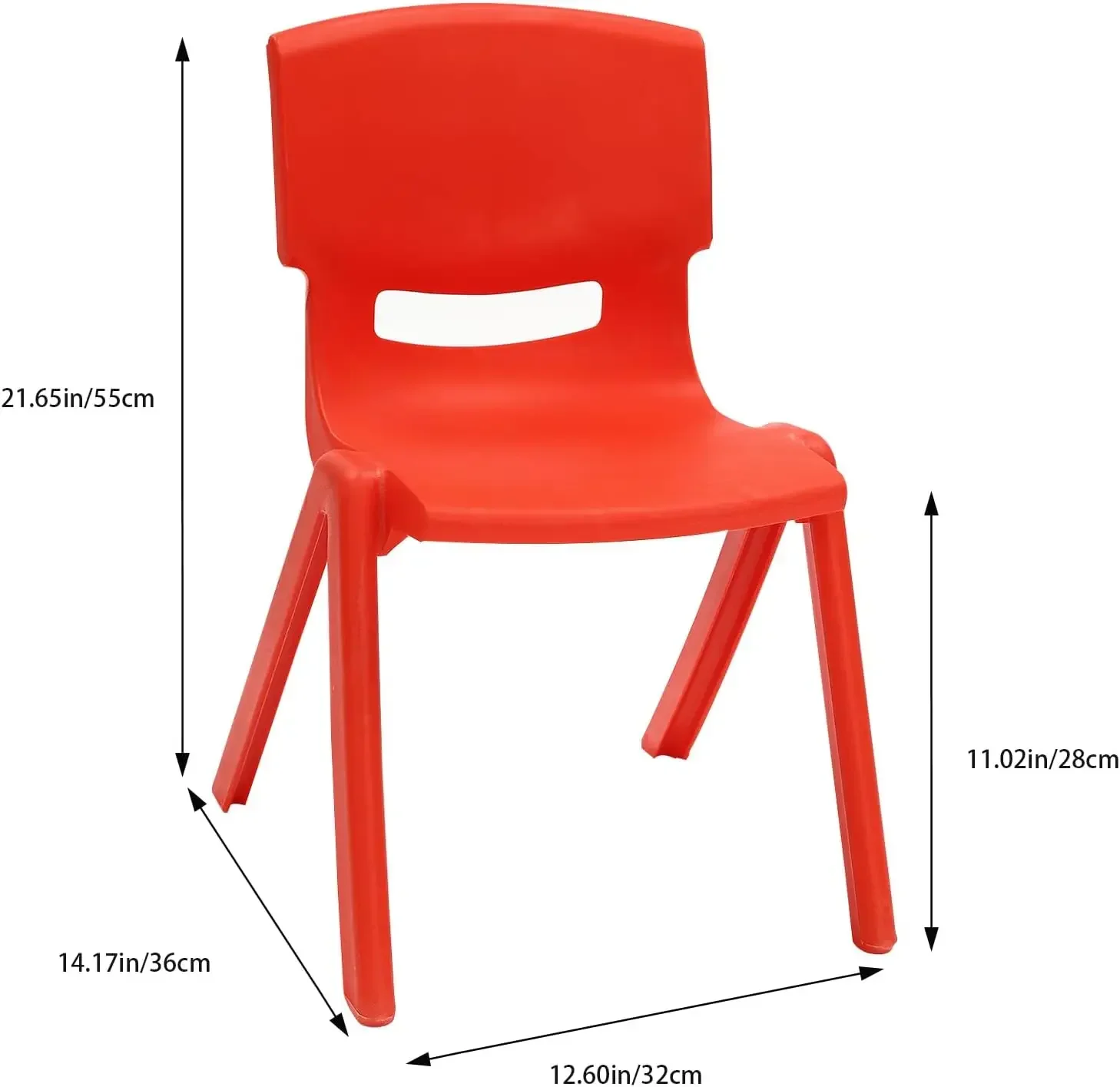 Colorful Stackable Kids Plastic Stack Chairs With 21 inch Seat Height, Plastic Classrooms Chairs for Kids Learning Chairs Indoor