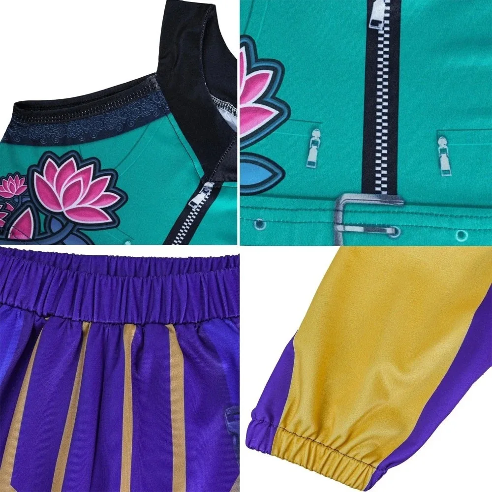 أزياء الهالوين للأطفال زوي ميرا رومي التأثيرية كرنفال ، K-Pop Hunters Girl Group Idol لعب الأدوار واللباس البدلة