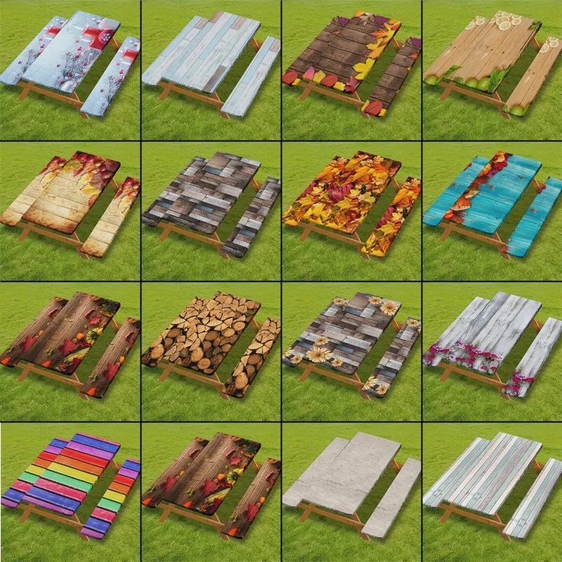 

Elastic Camping Picnic Table & Bench Cover Set Tablecloth for Outdoor Windproof Rectangle Tablecloths Fit for 4FT/6FT/8FT Table