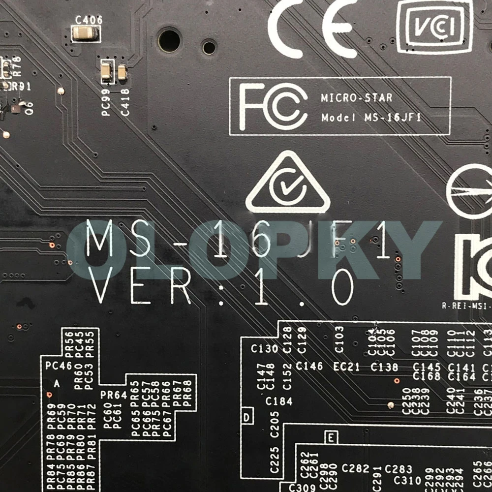 MS-16JF1 Mainboard For MSI PE62 GV62 GV72 Laptop Motherboard i5-8300H i7-8750H CPU GTX1050/1050Ti GPU 100% Tested