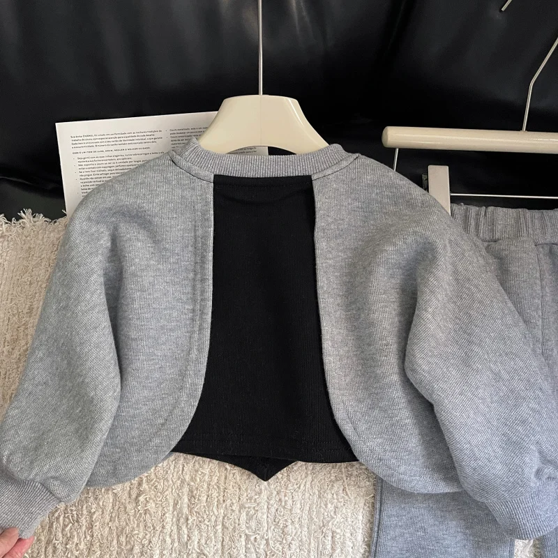 

Autumn New Letter Print Sweatshirt Set for Girls Casual Sweatshirt Two-Piece Set