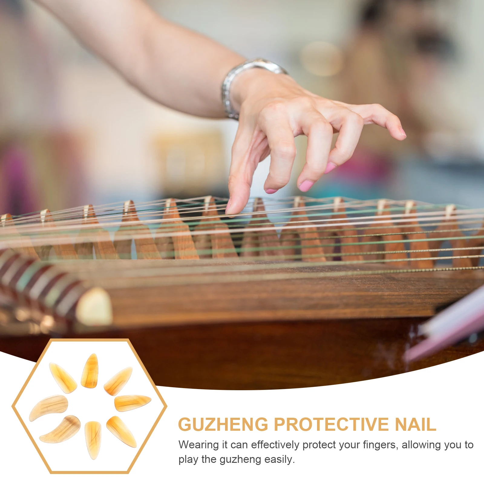 

8 Pcs Advanced Guzheng Nails Child Finger Protector Horns Instruments for Adults Accessories