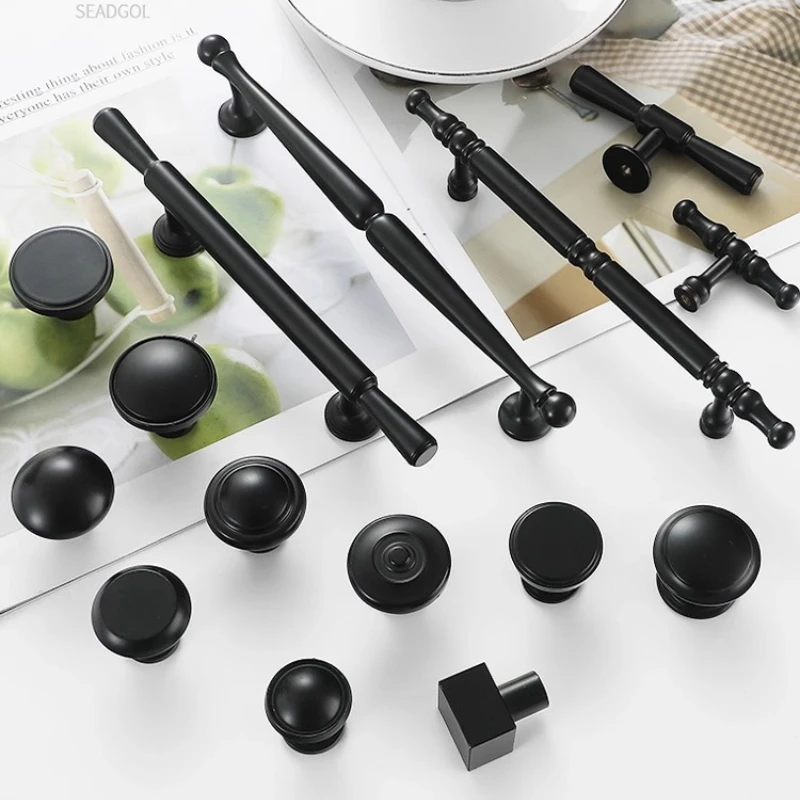 أسود للخزانة ومقابض درج المطبخ ومقابض خزانة الخزانة #1