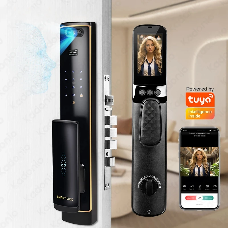 Peephole Camera Electric Keypad Finger Print Password APP Control Face Recognition Smart Locks