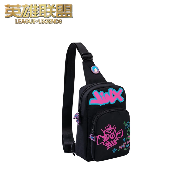 LOL Arcane Jinx Graffiti Chest bag Travel Pouch Backpack Boy Girls School Fashion Crossbody Bag