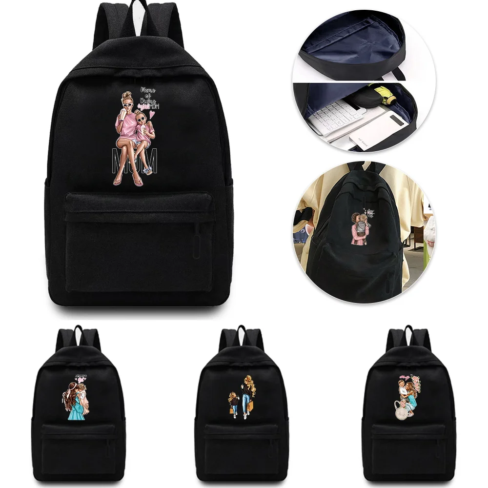 

Mom Printing Leisure Backpack Laptop Backpack Fashion Simple Unisex Multifunctional Sports Bag.