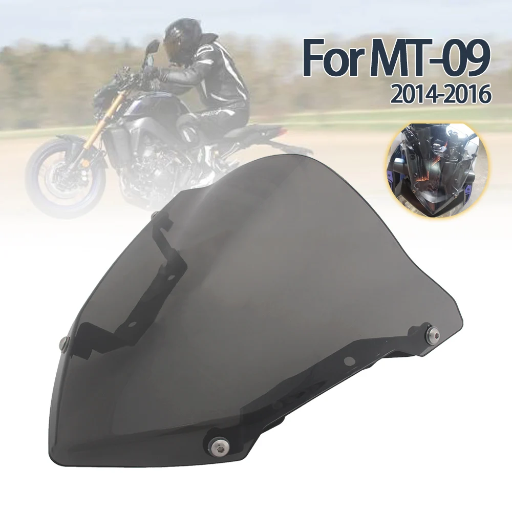 Motorcycle Windscreens Wind Deflectors Parabrisas Sports  Windshield Accessories For Yamaha MT09 MT-09 MT 09 2014 2015 2016