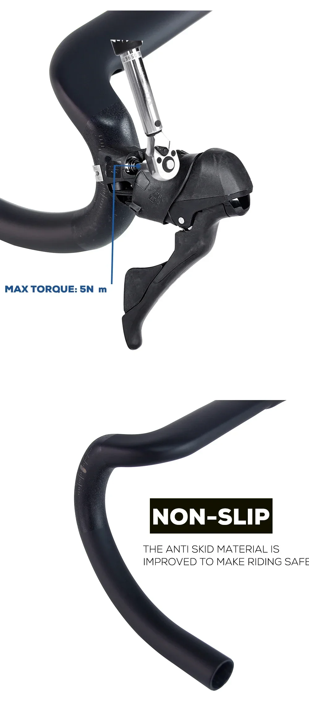 Syncros Gravel Lenker Creston IC SL X mit vollständiger interner Kabelführung, Rennradlenker T1000 Carbon, integriertes Gravel-Cockpit Di2 – Detail 13