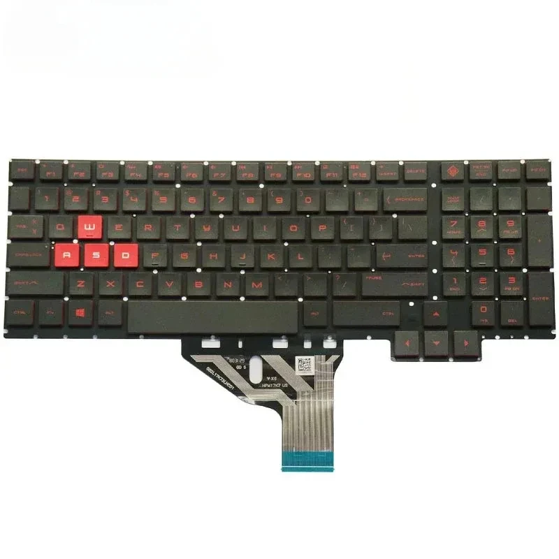 Replacement US Keyboard for HP Omen 15-ce 15-ce000 15-ce100 15t-ce000 15t-ce100 Laptop No Frame Red Letter Backlit zm