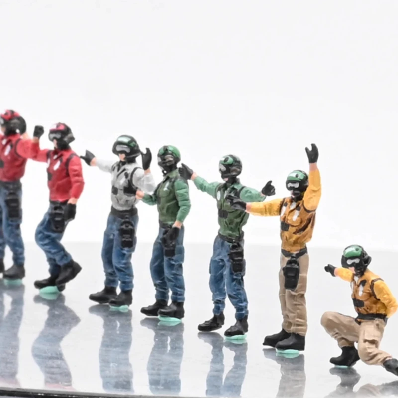 

1/72 9/10 шт. наземный сервисный набор для авианосера, наземный персонал, сцена, фигурки, соответствующая модель самолета на основе несущей