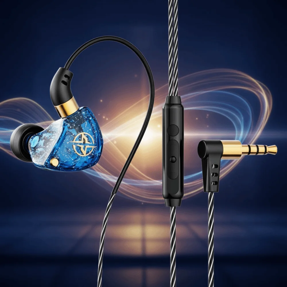 

3.5mm Wired Earphone Elbow with Mic Wired Headset Universal Deep Bass Earpiece Headset Mobile Phone/Tablet/Computer