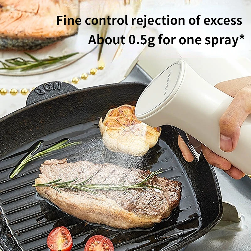 White Kitchen Supplies Oil Spray Pot Household Glass Transparency High-pressure Oil Pump Anti Leakage Oil for Cooking Steak