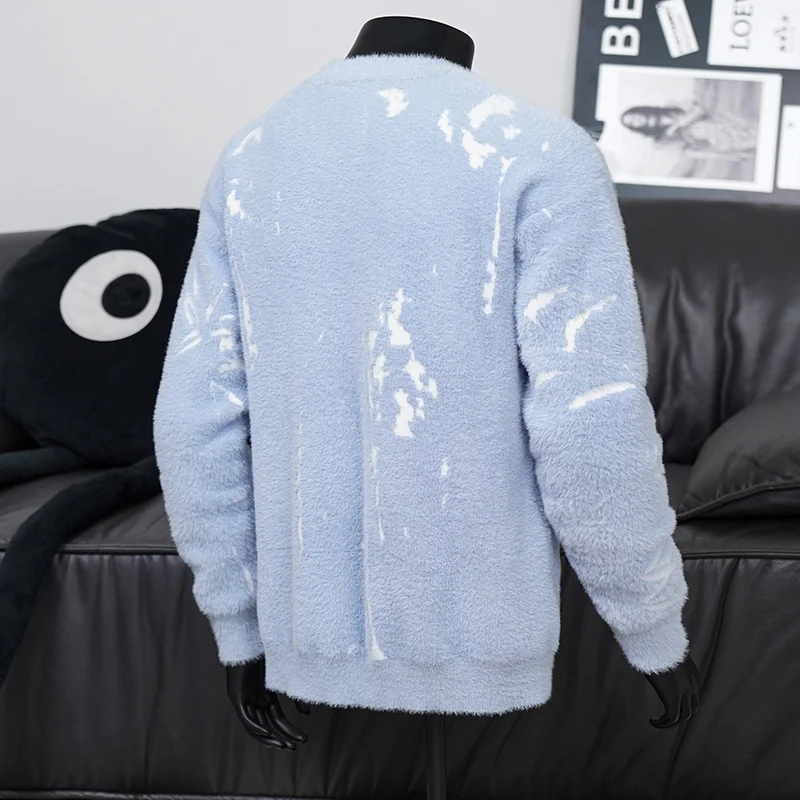 Sweater Round Neck Sweater Pattern Geometric Drawing Pullover Casual Sweater Top