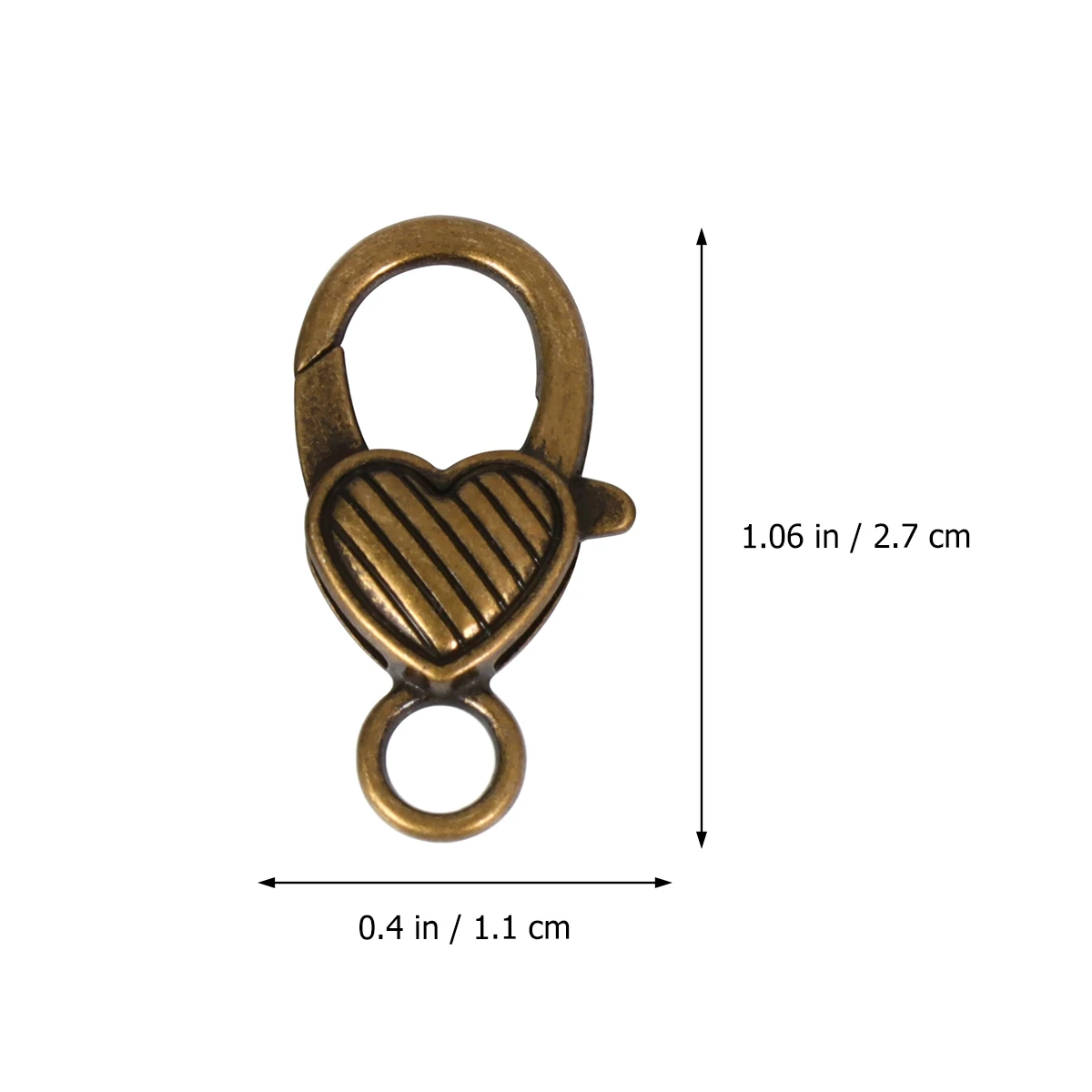 

10 Pcs Heart Shaped Lobster Clasps Alloy Keychain Buckle Jewelry Accessories Vintage Brass Connector for Bracelets Necklaces