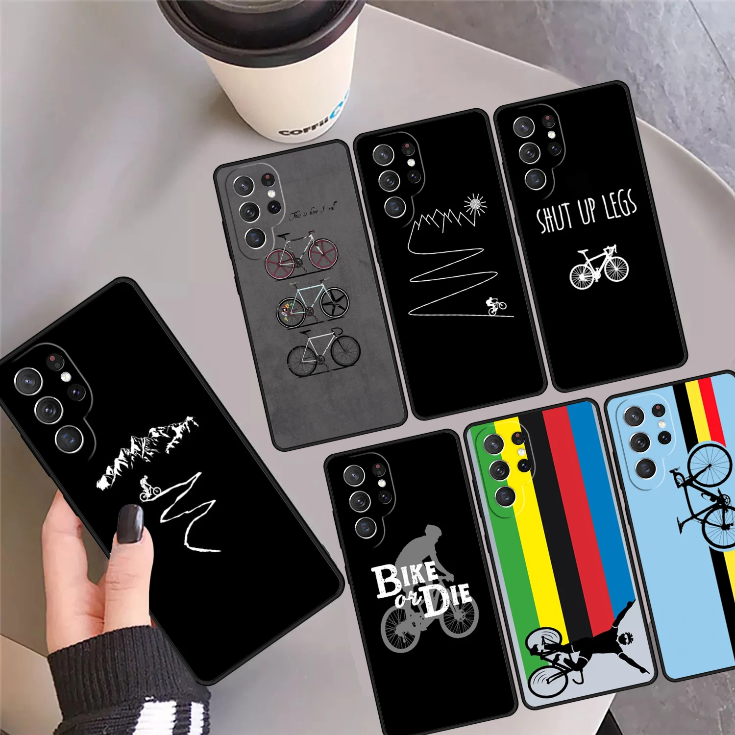 Mountain Bike Cycling Cyclist Phone Case Cover For Samsung Galaxy S24 Ultra 23 S22 Plus S21 FE S20 S8 S9 S10 Note 10 Pro Note 20