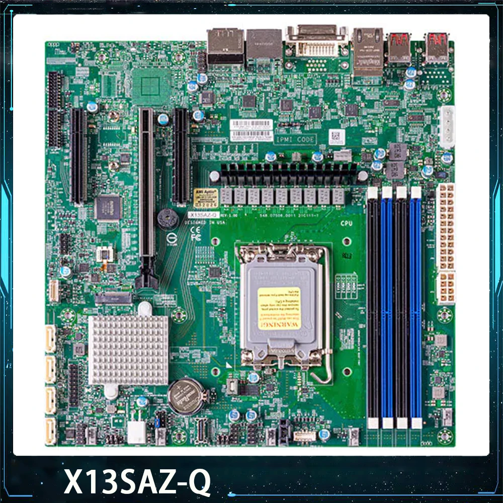 X13SAZ-Q For Supermicro Single-Channel Industrial Control Motherboard Embedded Q670E Chip DDR5 Memory M-ATX M.2