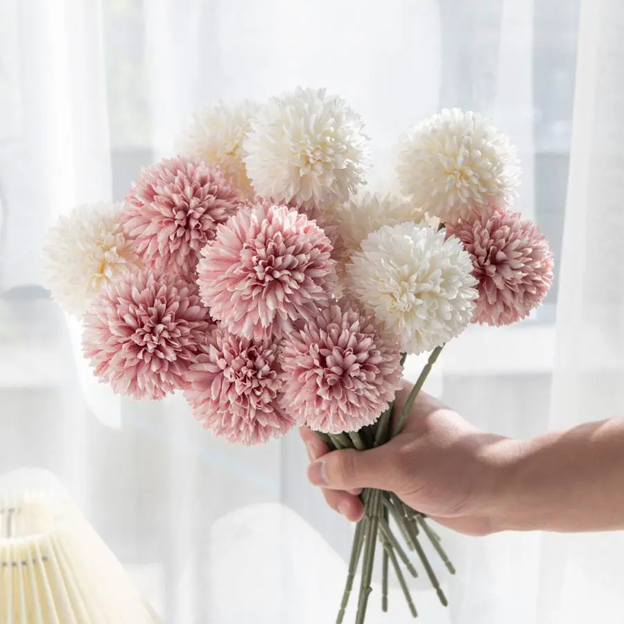 Artificial Flower Silk Dandelion Hydrangea Home Vase Table Wreaths Wedding Bouquet Bridal Festival Party Courtyard Accessories