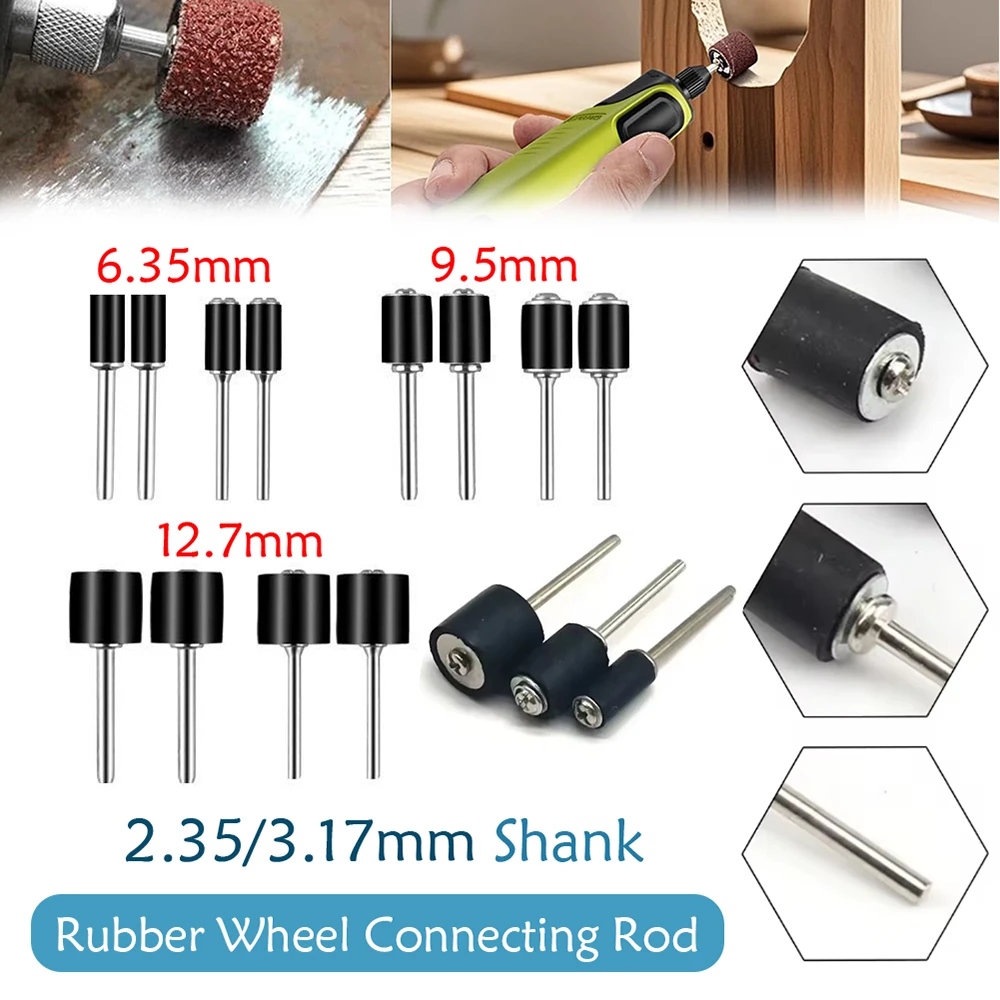 

1-10Pcs Rubber Mandrel Drum 2.35/3.17mm Shank Grinder Drum Sanding Sandpaper Circle Kit Polishing Nails For Rotary Tools