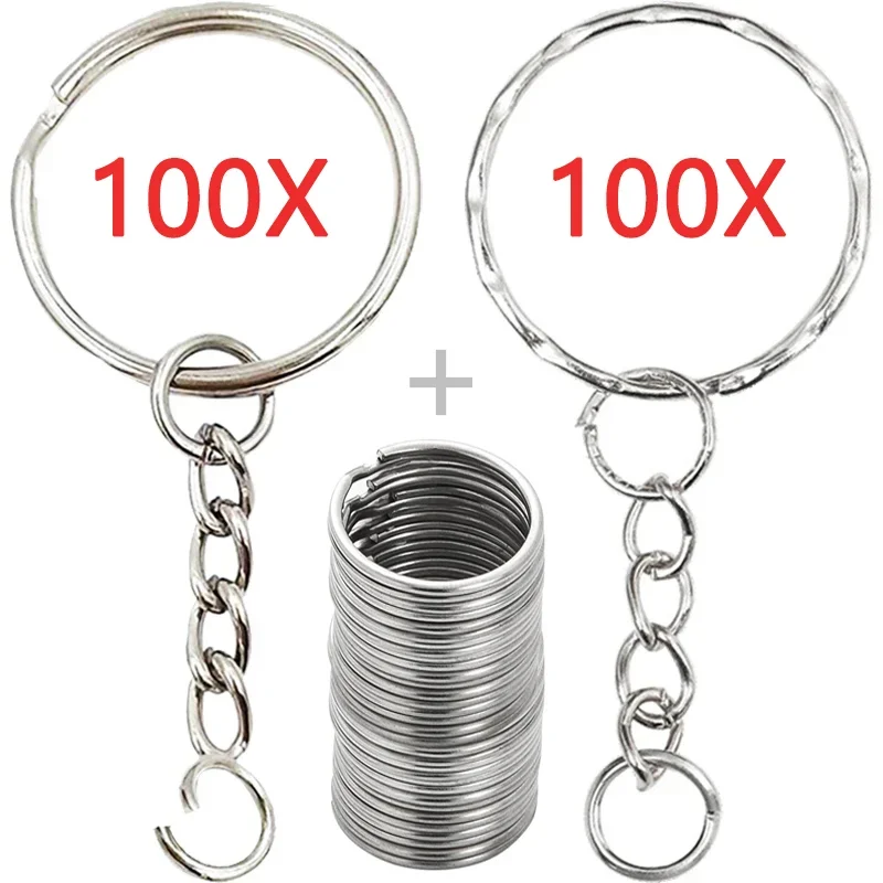 30mm/25mm/20mm Metal Key Rings Keychain Sets Keyfob Anti-rust KeyRings Key Chains Car Key Pendant Split