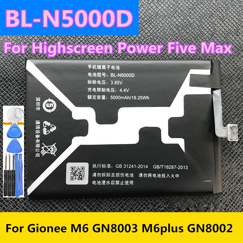 Original BL-N5000D Battery for Highscreen Power Five Max for Gionee M6 GN8003 M6 Plus GN8002 Mobile Phone