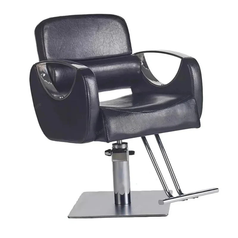 

Modern Barbershop Salon Chair Leather Luxury Reclinable Swivel Salon Chair Hidraulic Leg Silla De Barbero Commercial Furniture