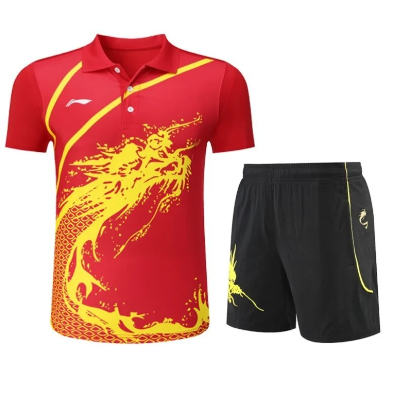 2026 New Badminton Sportswear Table Tennis Short-sleeved Limited Edition Competition Suit Breathable Sweat-absorbent Top T-shirt