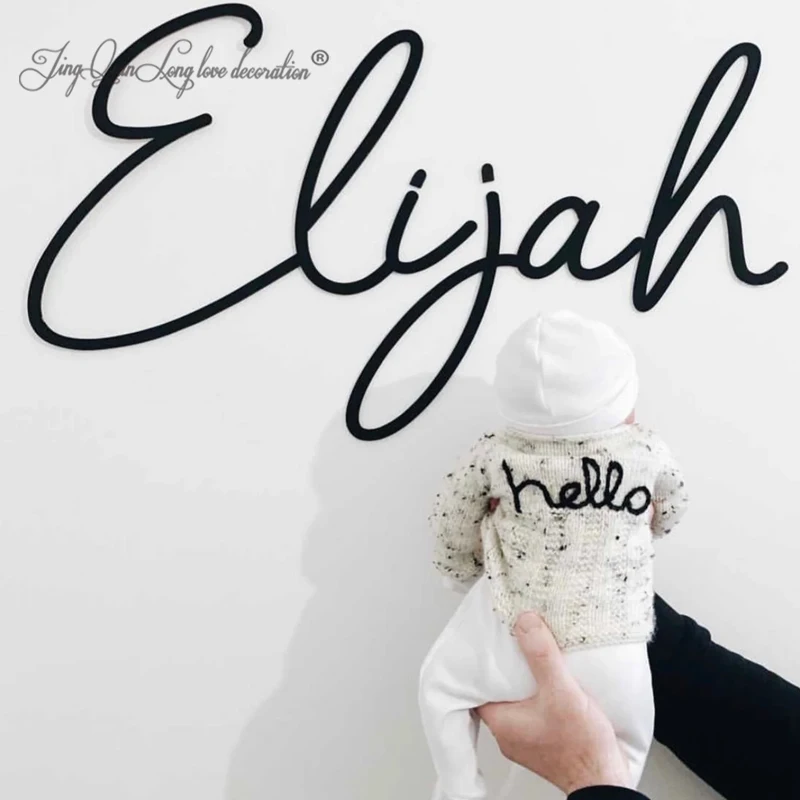 Custom Wooden Name Sign SCRIBBLE FONT - Wall Art - Personalised Baby Name Sign For Nursery - Home Decor - Kids Bedroom Name Sign