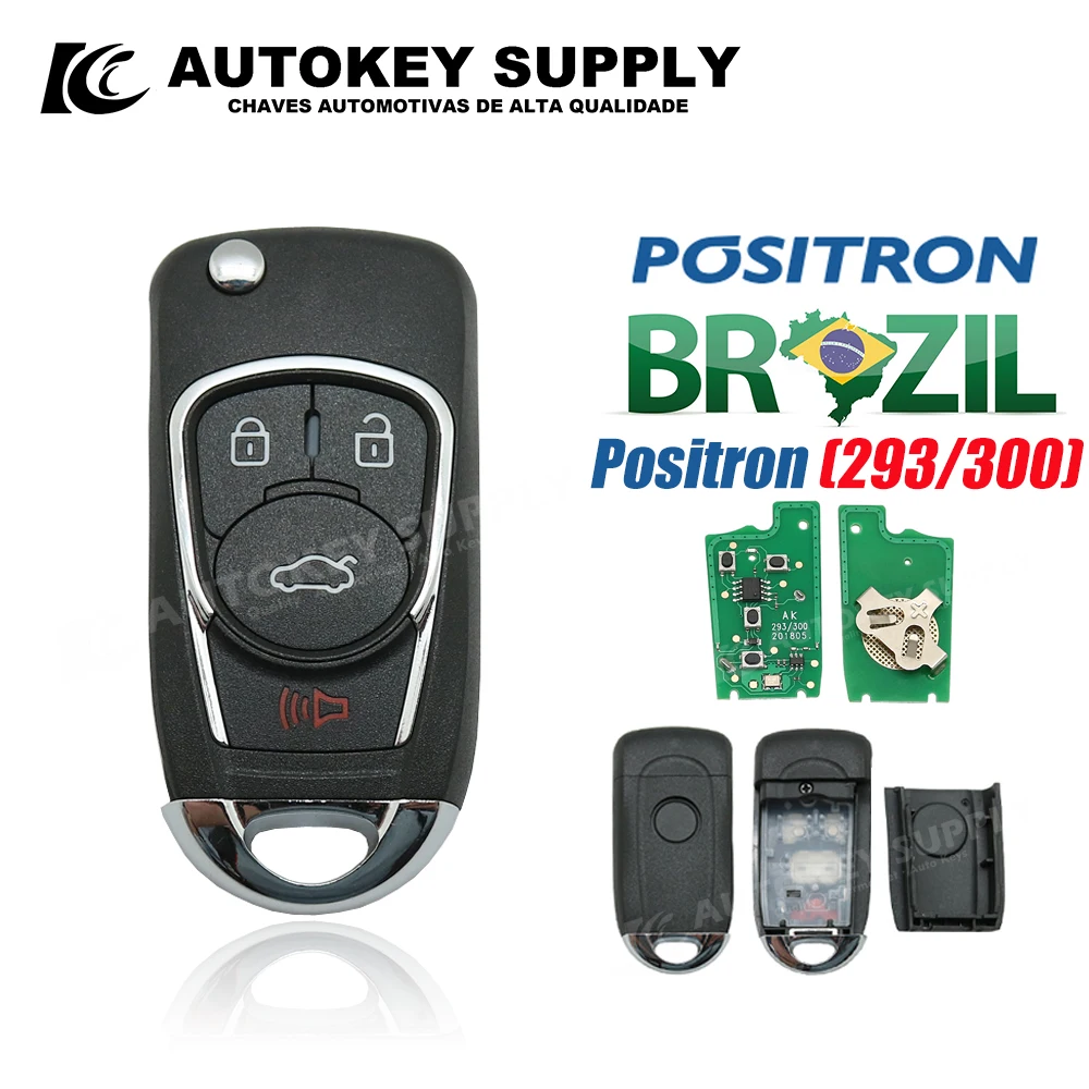 Remote Key For Positron Alarm System, Chevrolet - Double Program (293/300)  Autokeysupply AKBPCP097