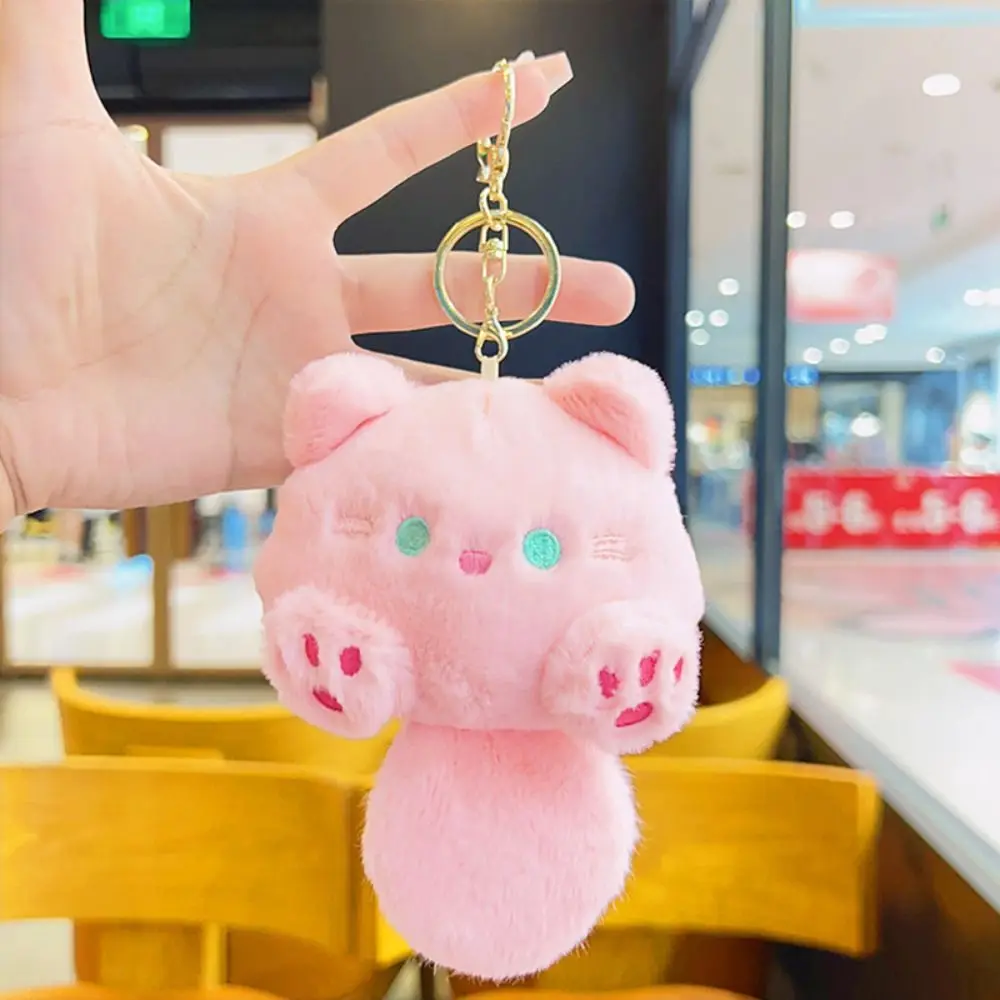 Leuke Diy Pluche Dier Sleutelhanger Mode Kawaii Kleine Kat Pop Hanger Zacht Gevulde Pop Sleutelhanger Knuffeldier Speelgoed