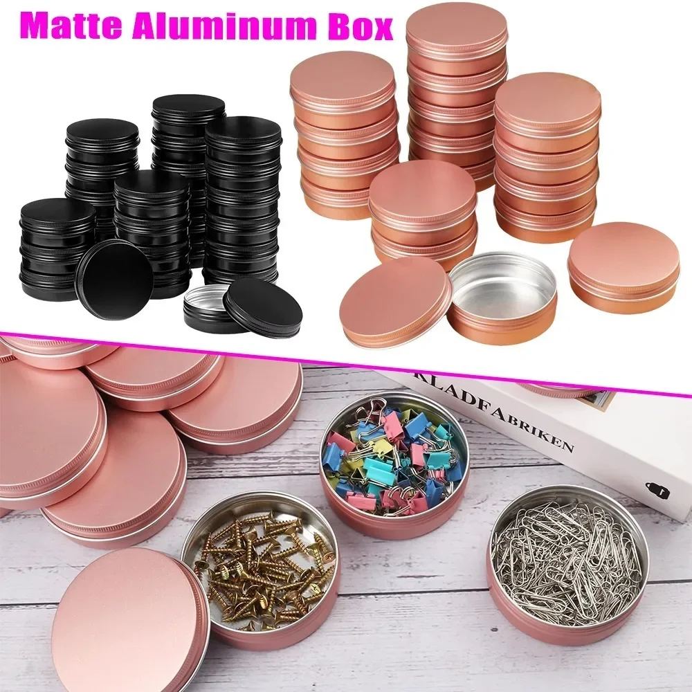 50PCS 5/ 10 / 15 / 30 / 50/ 60/ 80 / 100/ 150g Double Frosted Aluminum Jar Cosmetic Metal Thread Split Aluminum Refill Container