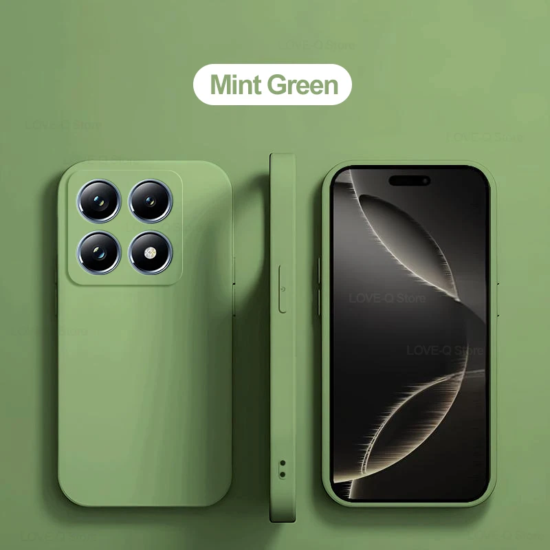 Für xiaomi 14 t pro hülle quadratische flüssige silikon telefon hülle für xiaomi mi 14 t pro mi 14 t pro 14tpro mi14t pro zurück weiche tpu abdeckung – Detail 11