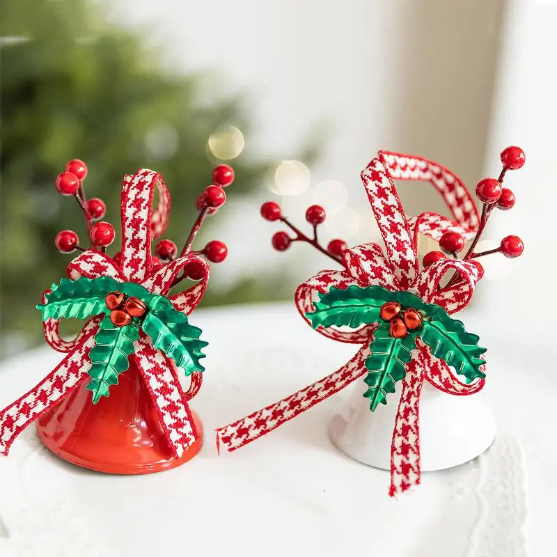 شجرة عيد الميلاد جرس زينة اليدوية أجراس الحديد عطلة عيد الميلاد حفلة DIY الحلي هدية السنة الجديدة قلادة احتفالية المنزل #1