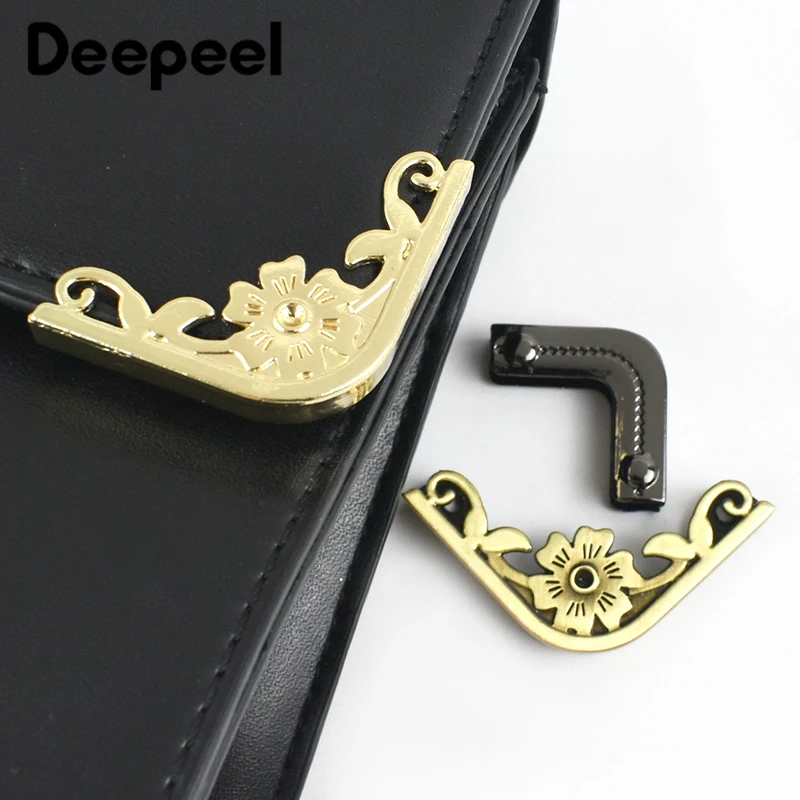 10/20P Deepeel 25/35mm Bag Corner Protector with Screws Metal Buckles Handbag Purse Decoration Edge Clip DIY Leather Accessories
