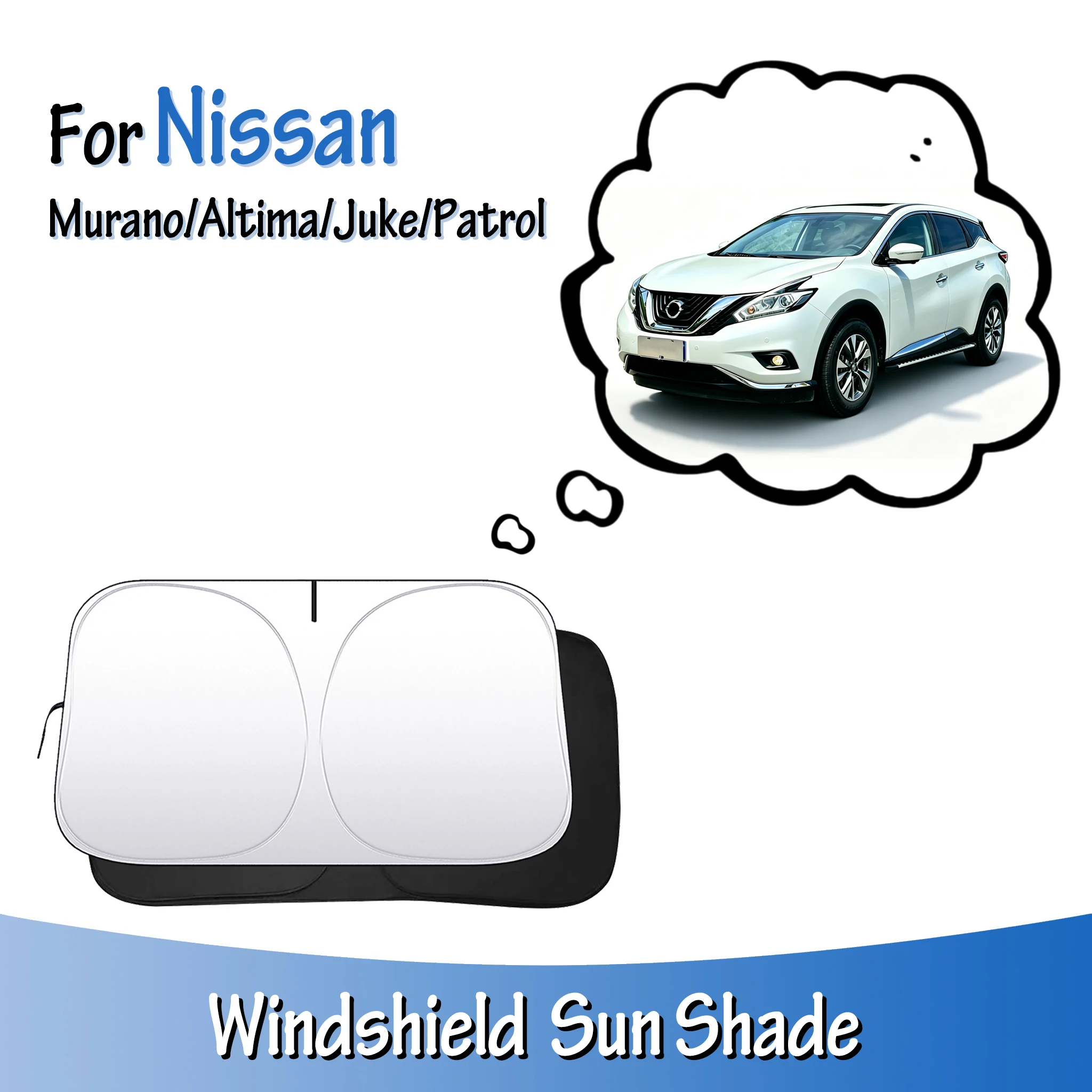 

Car Windshield Sun Shade Heat Shield Lightproof Anti-UV Sunshade Foldable Auto Accessories For Nissan Murano Altima Juke Patrol