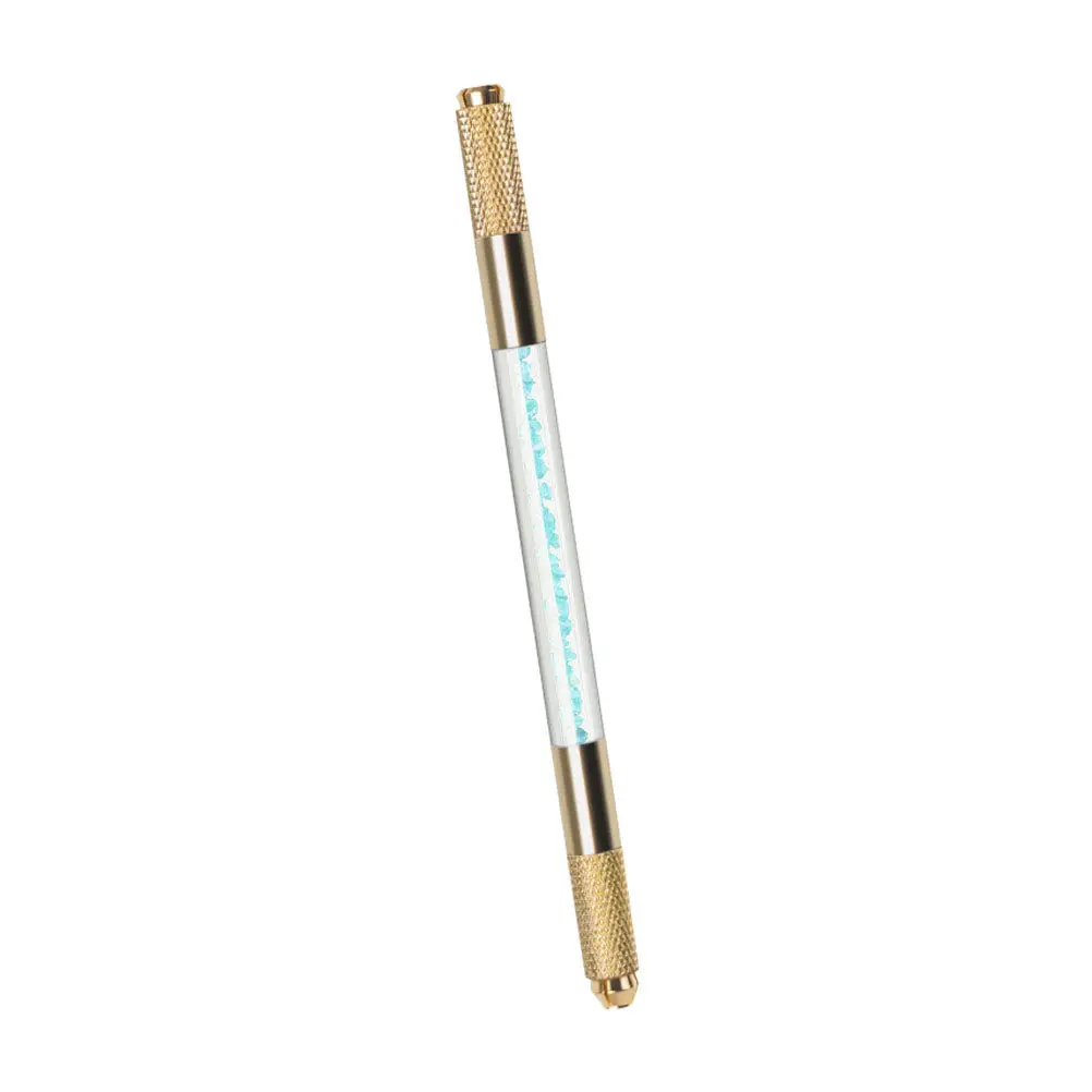

Professional Dual Head Rhinestone Microblading Pen for Permanent Eyebrow Makeup Microblading Practitioners Crystal Handle