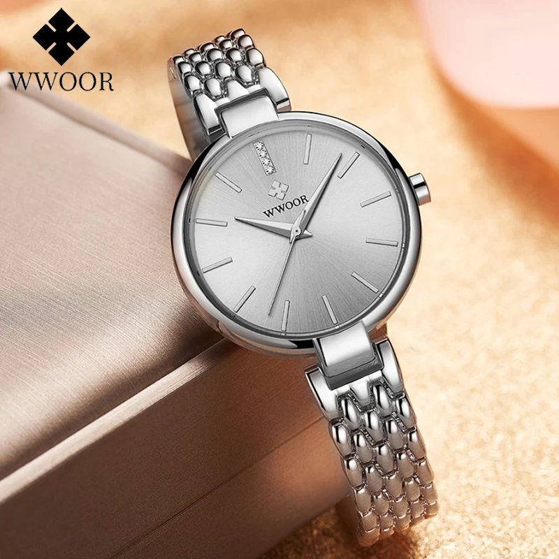 WWOOR Relogio Feminino Watch For Women Waterproof Elegant Ladies Dress Small Bracelet Watches Luxury Fashion Steel Quartz Clock