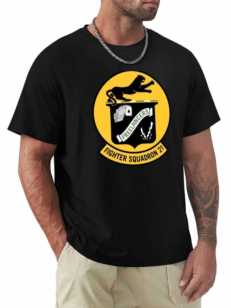 

Fighter Squadron Twenty One VF-21 pattern design-100% cotton summer casual O-neck short-sleeved men's printed T-shirt.