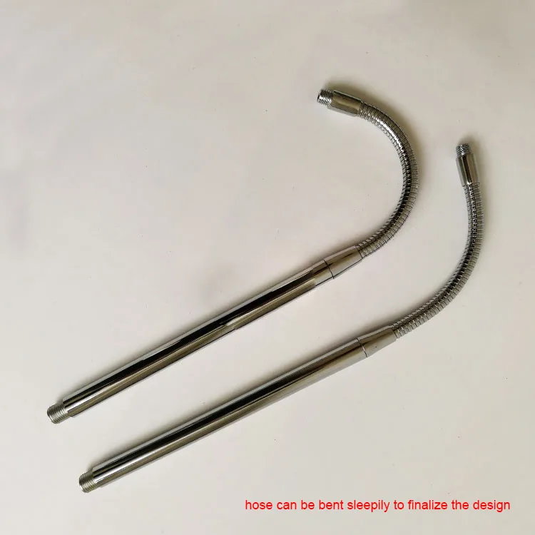 

2pcs Half-Soft Half-Hard Metal Gooseneck Flexiable Hose,One End Soft And The Other End Hard Bendable Iron Pipe For Position