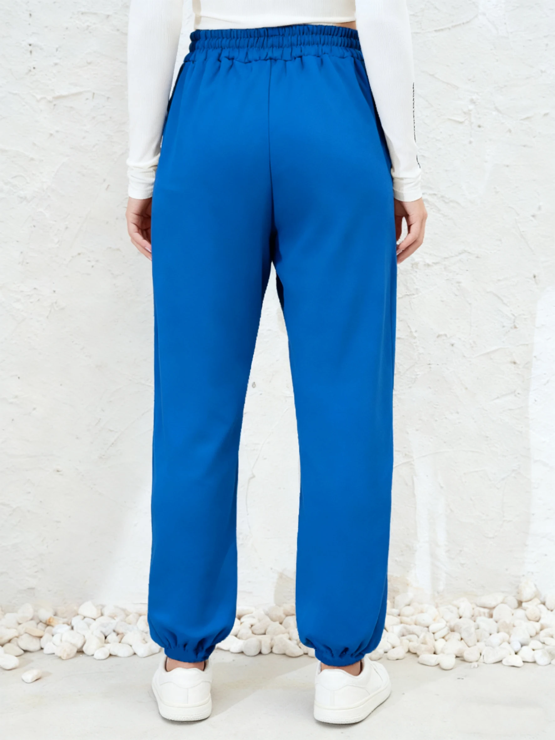 نيويورك رسالة بسيطة نيويورك يطبع Sweatpants المرأة بنطال رياضي غير رسمي فضفاض الصوف مرونة الخصر بنطلون الاتجاه الملابس النسائية