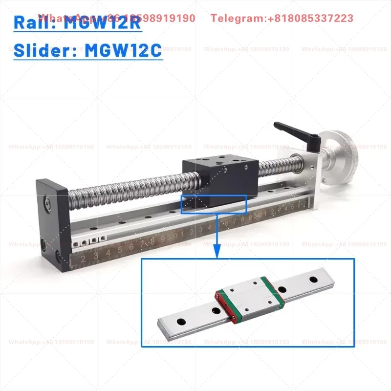 XYZ Axis CNC Manual Linear Rail Guide Motion Slide Stage 100-1000mm Effective Stroke Handwheel Aluminum Sliding Table 500mm/s