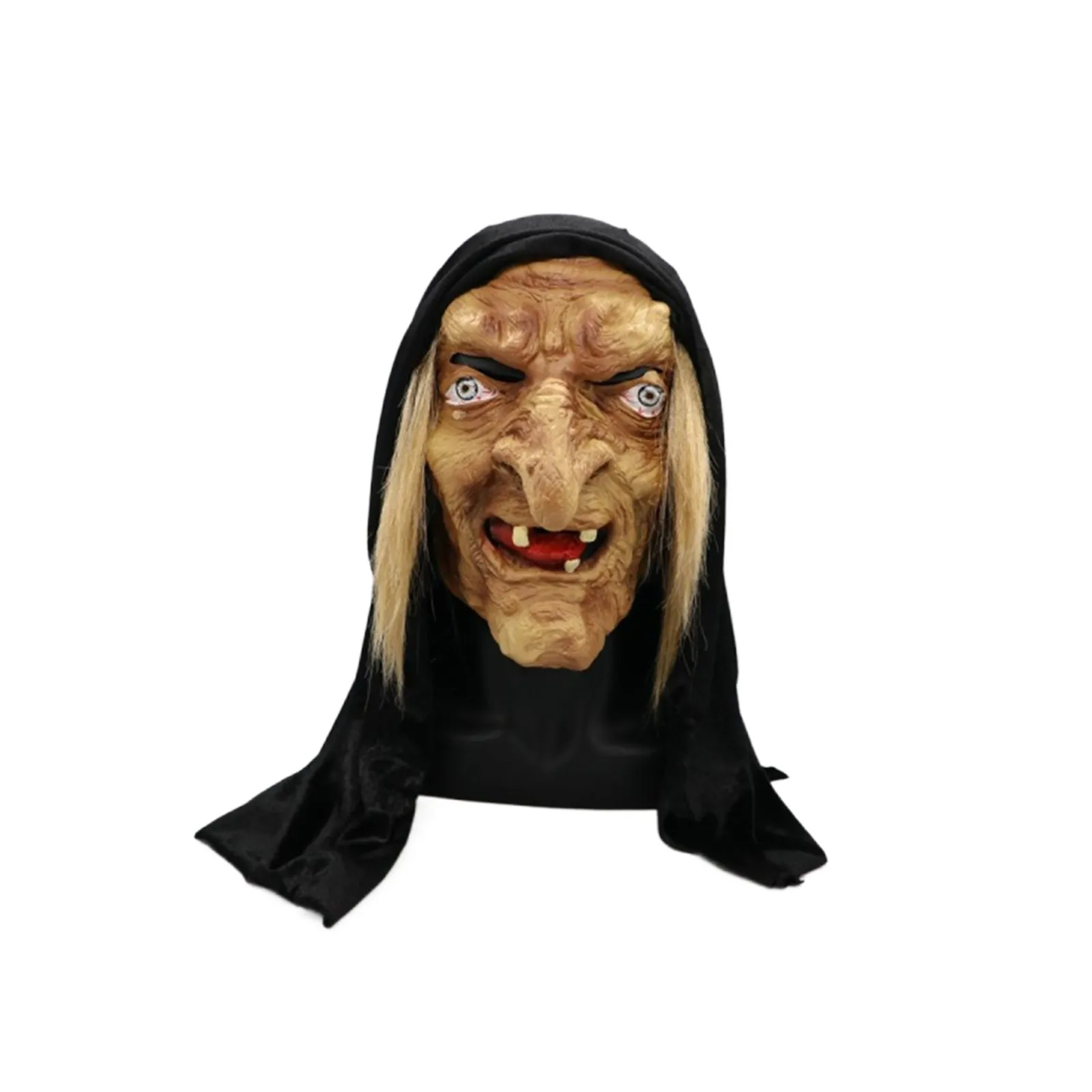 Costume Cosplay Halloween Horror Ghouls Old Woman Witch Mask Latex Halloween Witch Full Head Mask Scary Horror Cosplay Costume
