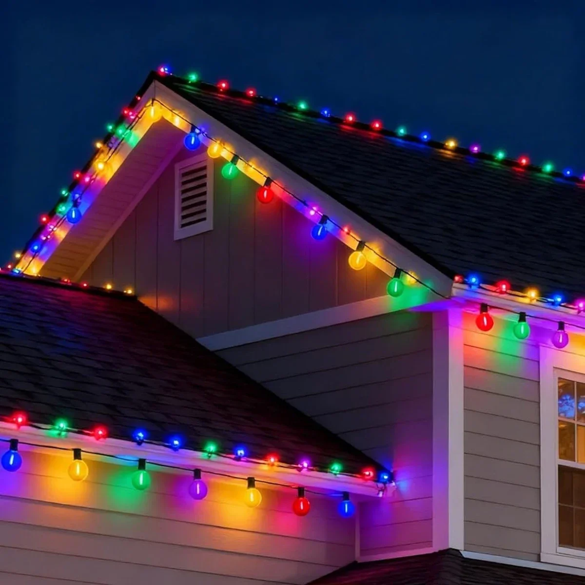 Guirlande lumineuse multicolore G40, lampes LED d'extérieur pour jardin, patio, fête, mariage, noël, décoration de terrasse